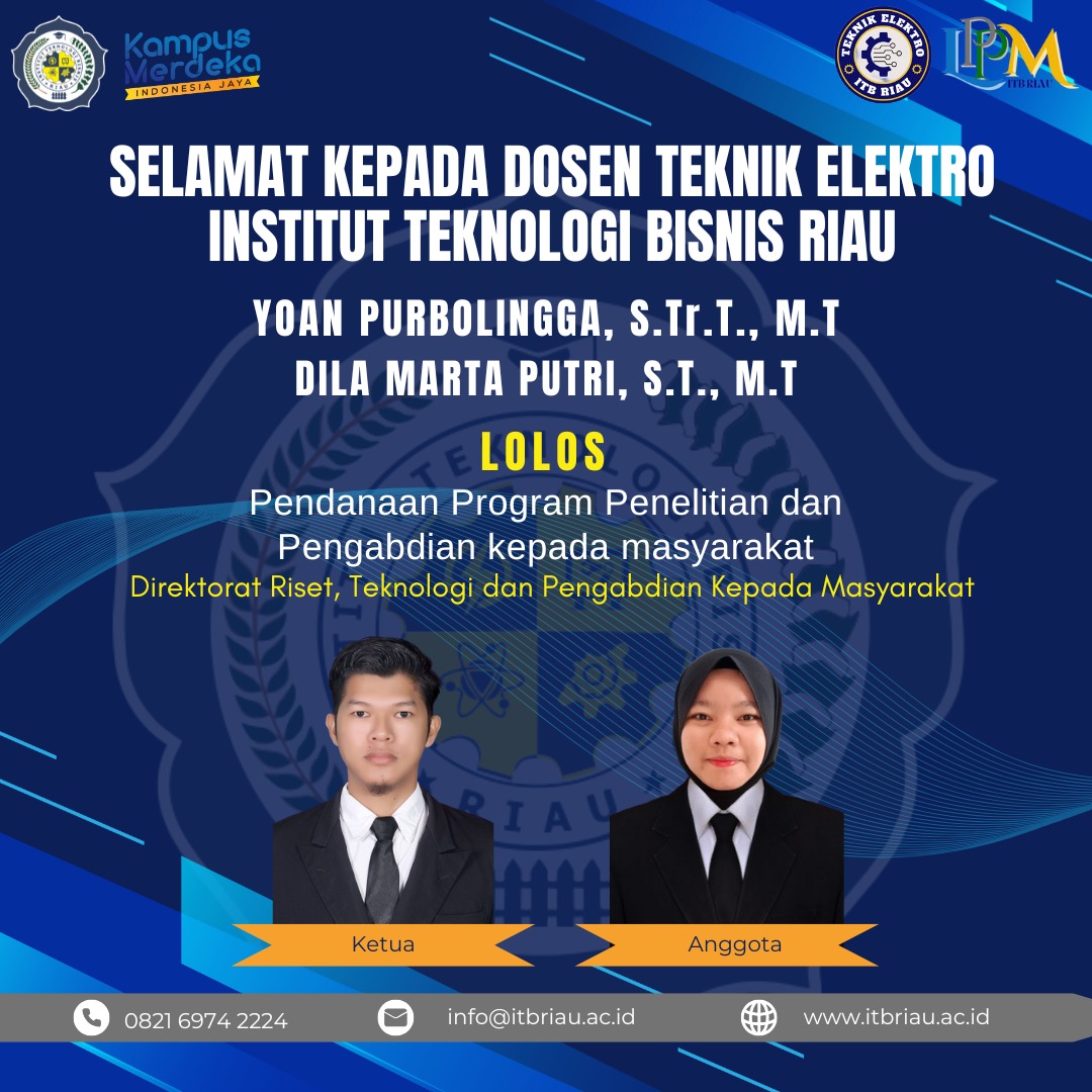 Dosen Elektro ITB Riau Lolos Pendanaan Program Penelitian Tahun anggaran 2024